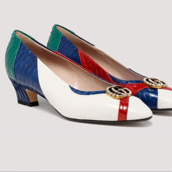 Gucci Shoes - Gucci snakeskin G pumps NWT